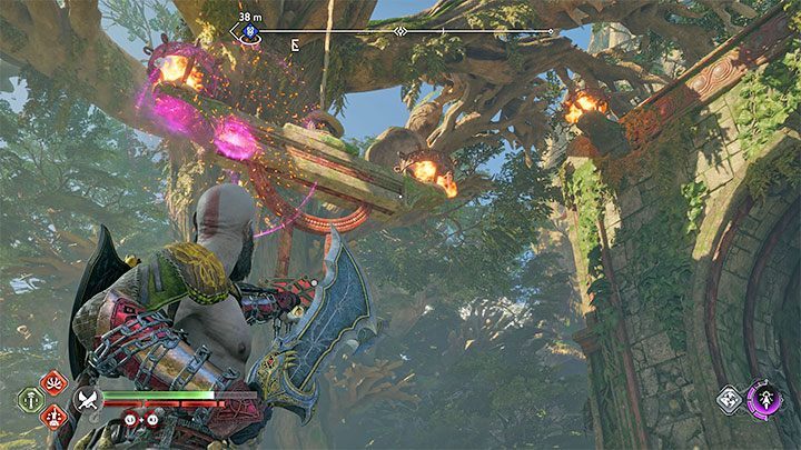 Utwórzcie pieczęcie na platformie - ma to na celu przeniesienie płomieni z zapalonego już prawego kosza do lewego kosza - God of War Ragnarok: Lekarstwo dla zmarłych (Cure for the Dead) - solucja, opis przejścia - God of War Ragnarok - poradnik do gry