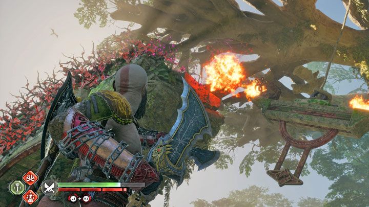 Ponownie złapcie się platformy i rozbujajcie ją w lewo - God of War Ragnarok: Lekarstwo dla zmarłych (Cure for the Dead) - solucja, opis przejścia - God of War Ragnarok - poradnik do gry