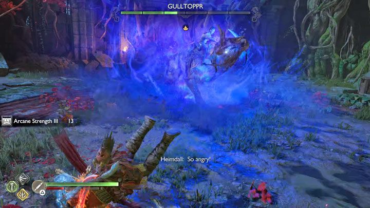 Innym czerwonym atakiem jest eksplozja bifrostu - God of War Ragnarok: Jak pokonać Gulltoppra i Hajmdala (Heimdall)? - God of War Ragnarok - poradnik do gry