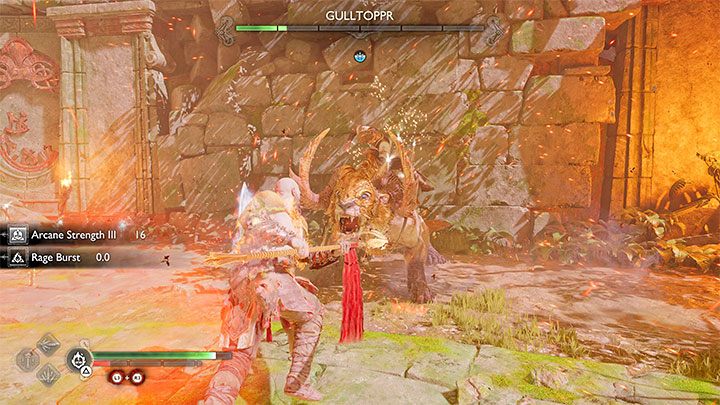 Bestię najlepiej atakować po każdej zakończonej szarży z jej strony, bo przez krótki czas nie wykona wtedy żadnej dodatkowej akcji - God of War Ragnarok: Jak pokonać Gulltoppra i Hajmdala (Heimdall)? - God of War Ragnarok - poradnik do gry