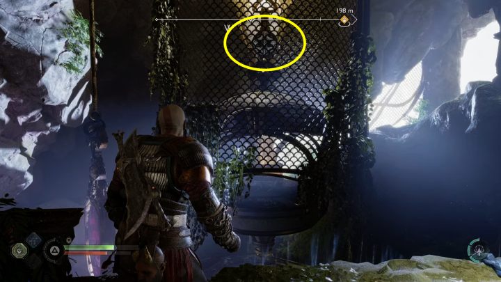 Podnieście kryształ o 3 poziomy w górę i nie puszczając dźwigni uderzcie toporem w białą marmurową kulę nad skrzynią - God of War Ragnarok: Świątynia Światła (Temple of Light), Alfheim - sekrety, znajdźki - God of War Ragnarok - poradnik do gry