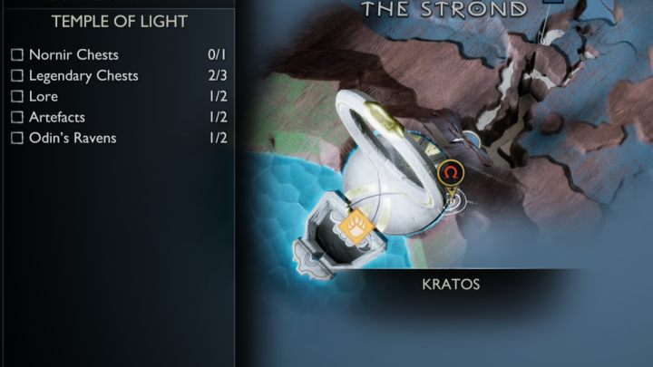 Drugi Artefakt ze Świątyni Światła w Alfheim znajduje się we wschodniej części budynku - God of War Ragnarok: Świątynia Światła (Temple of Light), Alfheim - sekrety, znajdźki - God of War Ragnarok - poradnik do gry