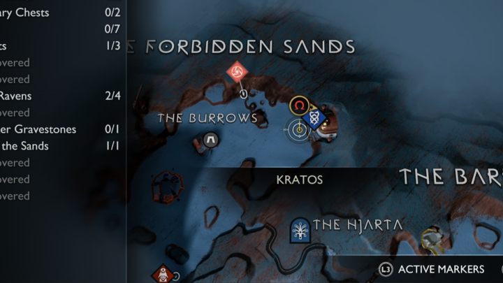 Pierwsza skrzynia Norn z Zakazanych Piasków w Alfheim jest pod Elfickim Sanktuarium - God of War Ragnarok: Zakazane Piaski (The Forbidden Sands), Alfheim - sekrety, znajdźki - God of War Ragnarok - poradnik do gry