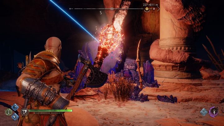 Musicie najpierw usunąć czerwone połączenia przy skrzyni - God of War Ragnarok: Zakazane Piaski (The Forbidden Sands), Alfheim - sekrety, znajdźki - God of War Ragnarok - poradnik do gry