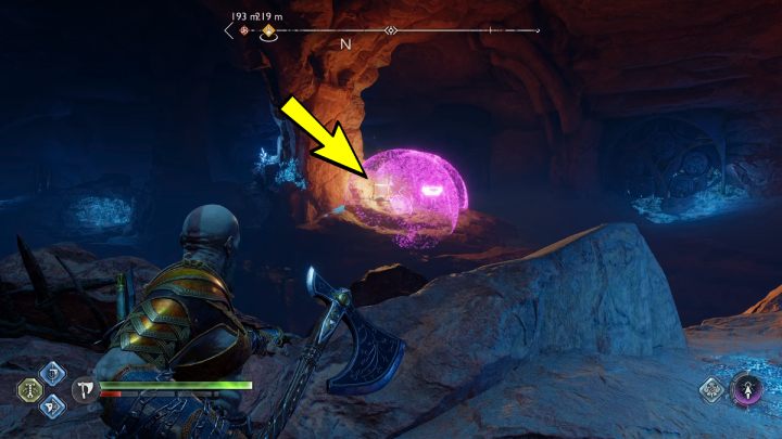 1 pochodnię znajdziecie po lewej stronie skrzyni - God of War Ragnarok: Zakazane Piaski (The Forbidden Sands), Alfheim - sekrety, znajdźki - God of War Ragnarok - poradnik do gry