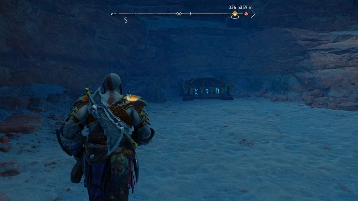 Dojście do skrzyni zasłania złamana kolumna - God of War Ragnarok: Zakazane Piaski (The Forbidden Sands), Alfheim - sekrety, znajdźki - God of War Ragnarok - poradnik do gry