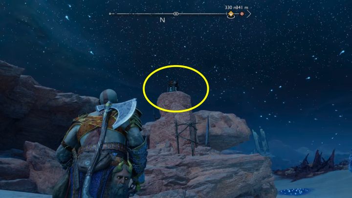 Wyjdźcie na zewnątrz i podpalcie 2 pochodnię używając strzał pieczęci i Ostrzy Chaosu - God of War Ragnarok: Zakazane Piaski (The Forbidden Sands), Alfheim - sekrety, znajdźki - God of War Ragnarok - poradnik do gry