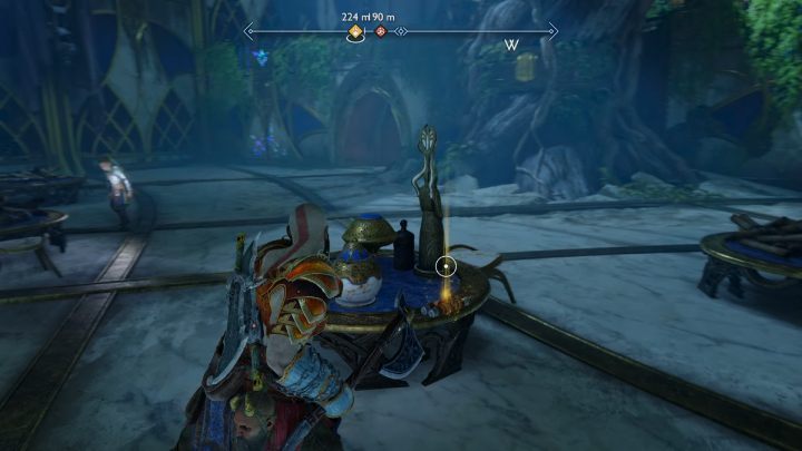 Zwój leży na stole na środku pokoju - God of War Ragnarok: Zakazane Piaski (The Forbidden Sands), Alfheim - sekrety, znajdźki - God of War Ragnarok - poradnik do gry