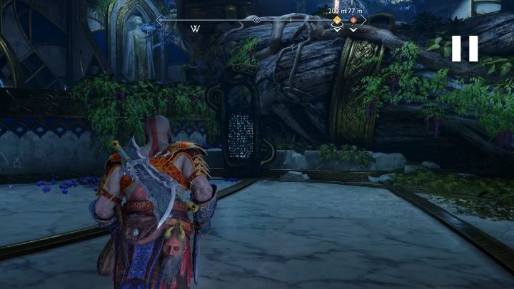 Znajdźka jest na wyższym piętrze budynku - God of War Ragnarok: Zakazane Piaski (The Forbidden Sands), Alfheim - sekrety, znajdźki - God of War Ragnarok - poradnik do gry