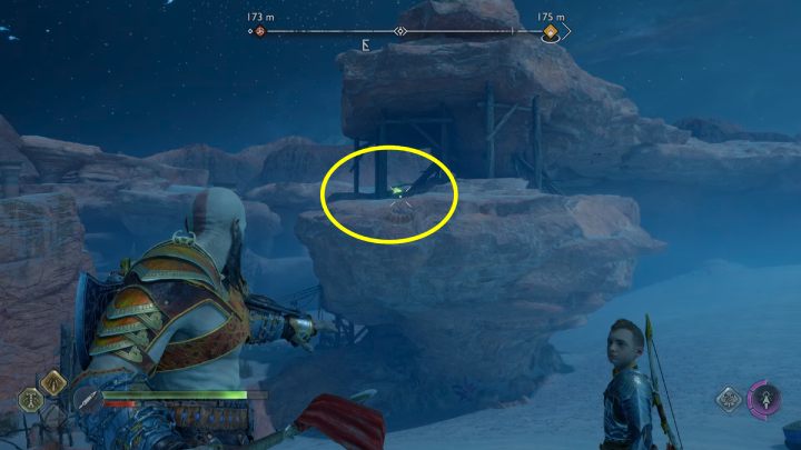 Kruk siedzi na skale - God of War Ragnarok: Zakazane Piaski (The Forbidden Sands), Alfheim - sekrety, znajdźki - God of War Ragnarok - poradnik do gry