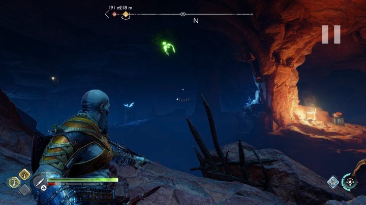 Rozwalcie pokruszoną ścianę i wejdźcie do jaskini - God of War Ragnarok: Zakazane Piaski (The Forbidden Sands), Alfheim - sekrety, znajdźki - God of War Ragnarok - poradnik do gry