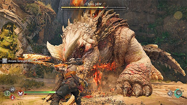 Do pokonania jest mini-boss Bezdenna Paszcza (Crag Jaw) - God of War Ragnarok: Trzęsąca się jama (Quaking Hollow) - solucja, opis przejścia - God of War Ragnarok - poradnik do gry