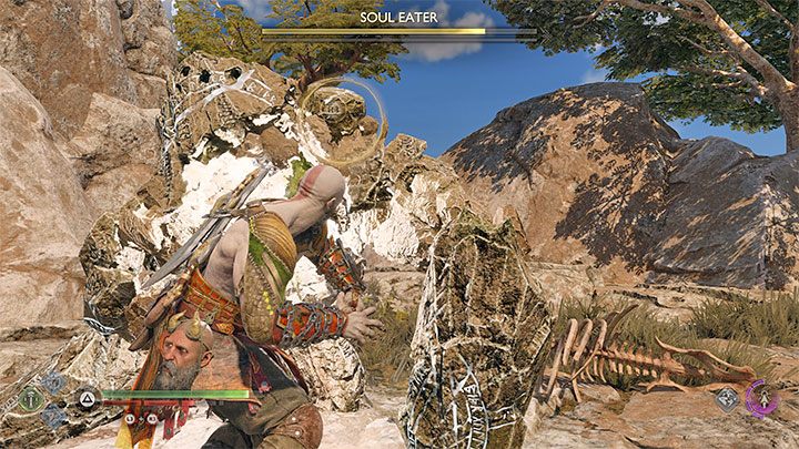 Rozpoczniecie konfrontację z mini-bossem - God of War Ragnarok: W zasięgu wzroku (In Plain Sight) - solucja, opis przejścia - God of War Ragnarok - poradnik do gry