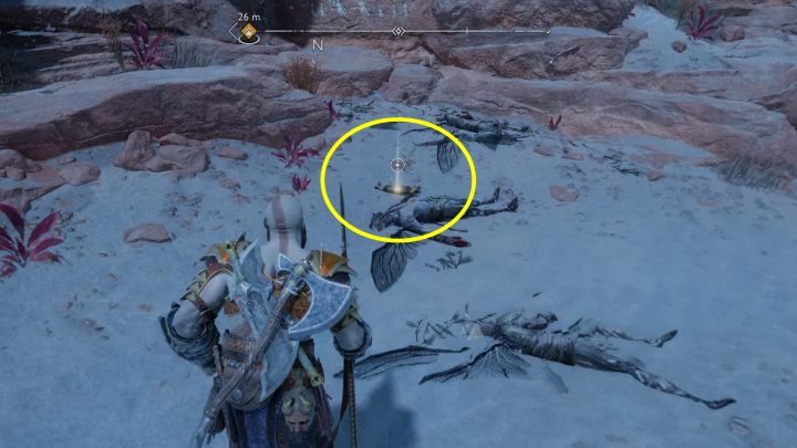 Mapa skarbów leży obok zwłok elfów, na granicy regionów Strond i Kaniony - God of War Ragnarok: Kaniony (The Canyons), Alfheim - sekrety, znajdźki - God of War Ragnarok - poradnik do gry