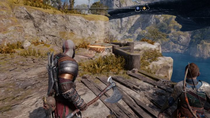 Teren, na którym leży legendarna skrzynia zostanie odblokowany podczas wykonywania przysługi Ciężar łańcuchów - God of War Ragnarok: Wyspa Lyngbakr (Lyngbakr Island), Svartalfheim - sekrety, znajdźki - God of War Ragnarok - poradnik do gry