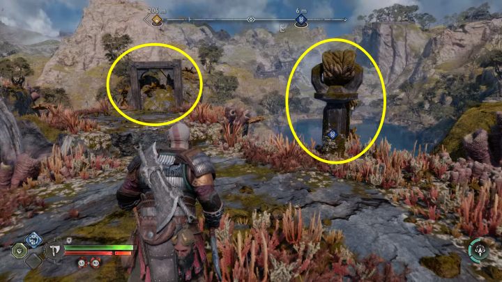 Aby dostać na małą wysepkę, należy zniszczyć mechanizm łańcuchów podtrzymujący ogon stworzenia - God of War Ragnarok: Wyspa Lyngbakr (Lyngbakr Island), Svartalfheim - sekrety, znajdźki - God of War Ragnarok - poradnik do gry