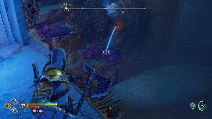 W pomieszczeniu, w którym stoczycie walkę z potworami, znajdziecie ścianę do wspinaczki - God of War Ragnarok: Nory (The Burrows), Alfheim - sekrety, znajdźki - God of War Ragnarok - poradnik do gry