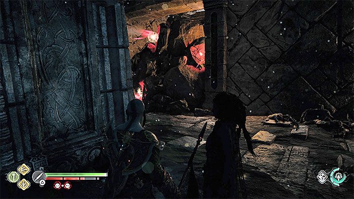 Podczas przeprawy przez jaskinię musicie unikać ognistych ataków smoka - wybierajcie boczne przejścia zamiast głównego tunelu - God of War Ragnarok: Płonące niebiosa (The Burning Skies) - solucja, opis przejścia - God of War Ragnarok - poradnik do gry