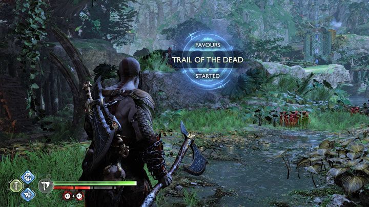 Musicie najpierw zaliczyć przysługę Powrót rzeki, a więc doprowadzić do otwarcia zapory w regionie Dżungla - God of War Ragnarok: Tropem umarłych (Trail of the Dead) - solucja, opis przejścia - God of War Ragnarok - poradnik do gry