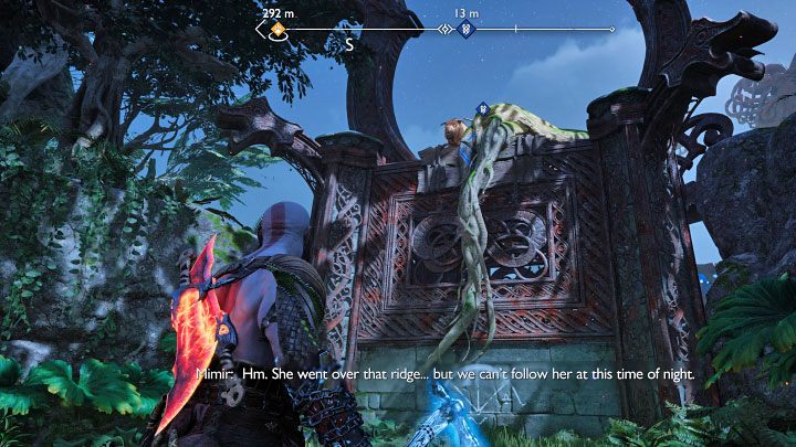 Ścieżka doprowadzi Was do Helki czekającej na górnej półce (powyższy obrazek) - God of War Ragnarok: Krater (The Crater) w krainie Vanaheim - God of War Ragnarok - poradnik do gry