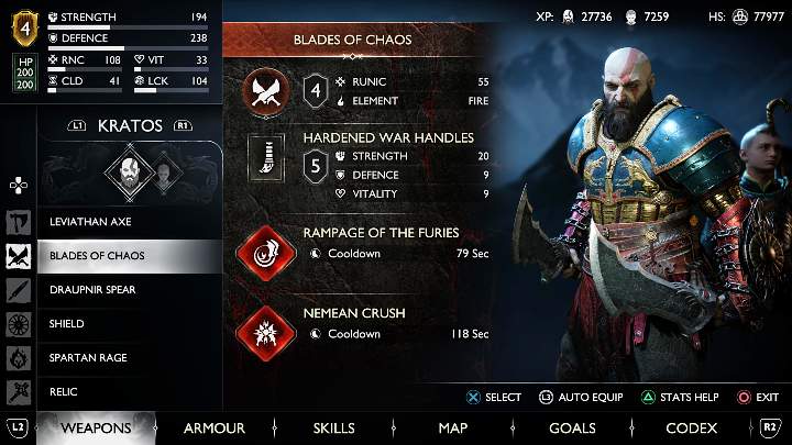 W Ostrzach Chaosu, podobnie jak w Lewiatanie i Włóczni Draupnir możecie osadzić dwa ataki runiczne - szybki oraz mocny - God of War Ragnarok: Bronie - God of War Ragnarok - poradnik do gry