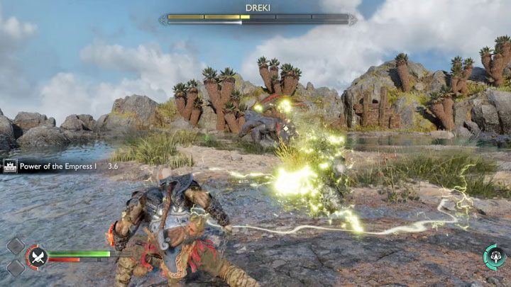 Inny czerwony atak to plucie większymi pociskami - God of War Ragnarok: Jak pokonać bossa Dreki? - God of War Ragnarok - poradnik do gry