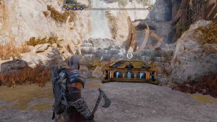 Zamroźcie gejzer za skrzynią przy pomocy Waszego topora - God of War Ragnarok: Smocza plaża (Dragon Beach), Svartalfheim - sekrety i znajdźki - God of War Ragnarok - poradnik do gry