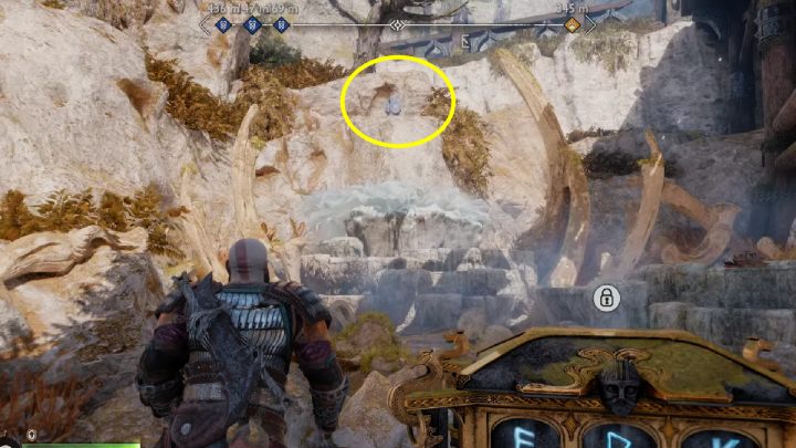 Gdy odsłoni się kamień runiczny przywołajcie z powrotem swój topór i zniszczcie runę - God of War Ragnarok: Smocza plaża (Dragon Beach), Svartalfheim - sekrety i znajdźki - God of War Ragnarok - poradnik do gry