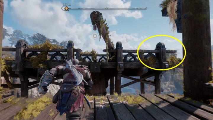 Potrzebujecie włóczni, aby dostać się na wyższy poziom platformy - God of War Ragnarok: Smocza plaża (Dragon Beach), Svartalfheim - sekrety i znajdźki - God of War Ragnarok - poradnik do gry