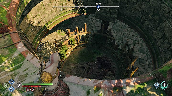 Zbadajcie miejsce odblokowania pobocznego questu - znajdziecie szyb windy i musicie do niego zeskoczyć - God of War Ragnarok: Szlak zniszczenia (Path of Destruction) - solucja, opis przejścia - God of War Ragnarok - poradnik do gry