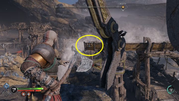 Wskoczcie na kamienny blok i toporem zamroźcie strumień wody - God of War Ragnarok: Kopalnia Jarnsmida (Jarnsmida Pitmines), Svartalfheim - sekrety, znajdźki - God of War Ragnarok - poradnik do gry