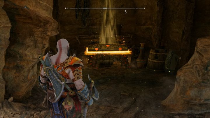 Przy pierwszej wizycie w Ogryzku, nie uda Wam się otworzyć sekretnej jaskini - God of War Ragnarok: Ogryzek (The Applecore), Svartalfheim - sekrety, znajdźki - God of War Ragnarok - poradnik do gry
