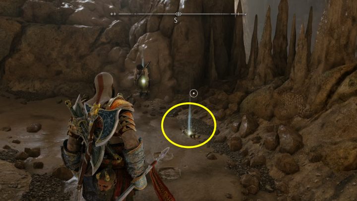 Wbijcie włócznię w punkt, z którego wydobywa się powietrze i wskoczcie na wyższy teren - God of War Ragnarok: Ogryzek (The Applecore), Svartalfheim - sekrety, znajdźki - God of War Ragnarok - poradnik do gry