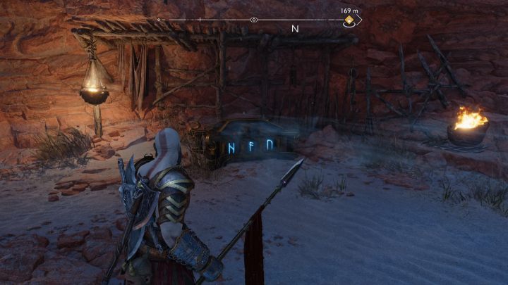 Do odblokowania skrzyni będziecie potrzebować włóczni, którą otrzymacie podczas przechodzenia 10 misji głównej (dokładniej opisaliśmy to na stronie Jak odblokować włócznię - God of War Ragnarok: Strond (The Strond) - Alfheim, sekrety, znajdźki - God of War Ragnarok - poradnik do gry