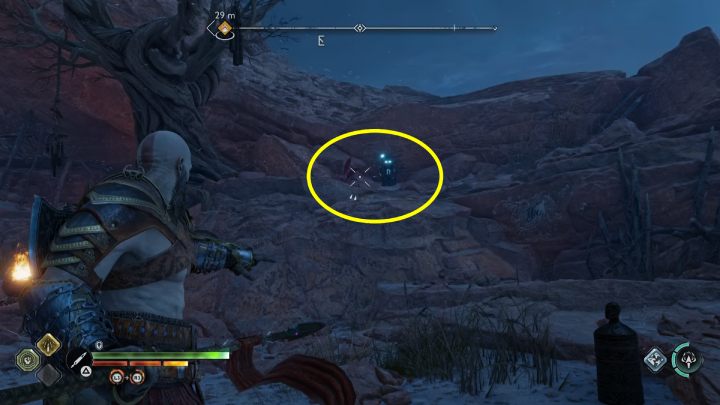 3 runa znajduje się na skale naprzeciwko skrzyni - God of War Ragnarok: Strond (The Strond) - Alfheim, sekrety, znajdźki - God of War Ragnarok - poradnik do gry