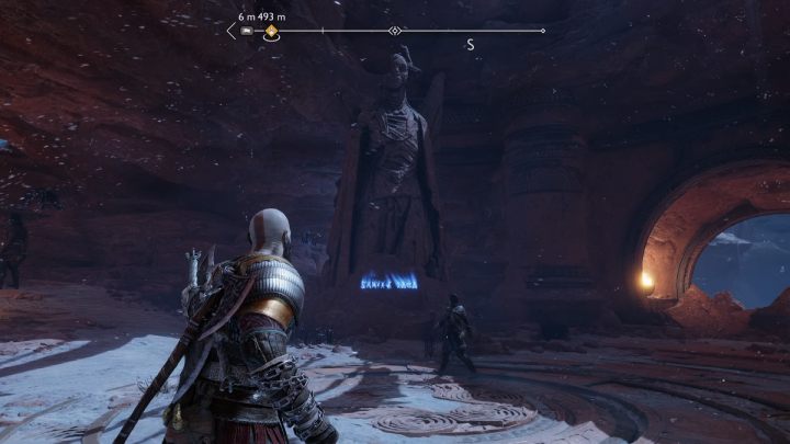 Napis widnieje na pomniku obok mistycznej bramy - God of War Ragnarok: Strond (The Strond) - Alfheim, sekrety, znajdźki - God of War Ragnarok - poradnik do gry