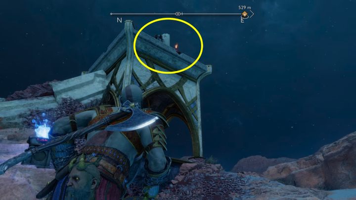 1 pochodnia jest na tyłach skały - God of War Ragnarok: Pustkowia (The Barrens), Alfheim - sekrety, znajdźki - God of War Ragnarok - poradnik do gry