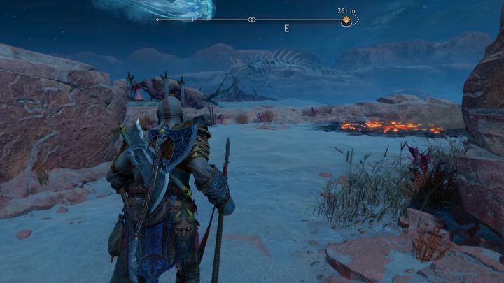 Gdy zbliżycie się do nory, zaatakuje Was Mścicielka (The Hateful) - God of War Ragnarok: Pustkowia (The Barrens), Alfheim - sekrety, znajdźki - God of War Ragnarok - poradnik do gry