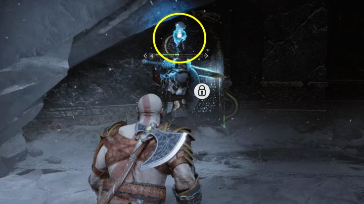 Gdy tylko zobaczycie, że Boss unosi rękę do góry, rzućcie toporem w niebieski płomień, aby nie pozwolić mu dokończyć zaklęcia - God of War Ragnarok: Przekleństwo Sigrun (Sigruns Curse) - przysługa, solucja, opis przejścia - God of War Ragnarok - poradnik do gry