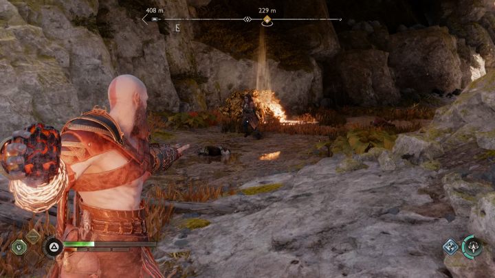 Skrzynia schowana jest pod gruzem, niedaleko wejścia do Jamy od strony Smoczej plaży - God of War Ragnarok: Jama Alberyka (Alberich Hollow), Svartalfheim - sekrety, znajdźki - God of War Ragnarok - poradnik do gry