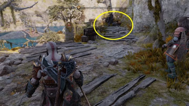 Mapa skarbów znajduje się przy wejściu do Jamy Alberyka od zatoki Obfitości - God of War Ragnarok: Jama Alberyka (Alberich Hollow), Svartalfheim - sekrety, znajdźki - God of War Ragnarok - poradnik do gry