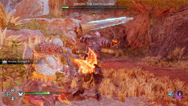 Podczas eksplorowania krateru spotkacie 3 mini-bossów Powierników (Oath Guards) - God of War Ragnarok: Lista wszystkich reliktów i rękojeści (Relics and Hilts) - God of War Ragnarok - poradnik do gry