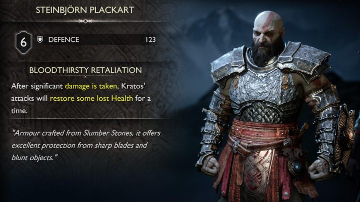 Zestaw zbroi Steinbjorna w znacznym stopniu zwiększy obronę Kratosa, co pozwoli Wam stanąć do walki z najtrudniejszymi przeciwnikami w grze - God of War Ragnarok: Najlepsze pancerze - God of War Ragnarok - poradnik do gry