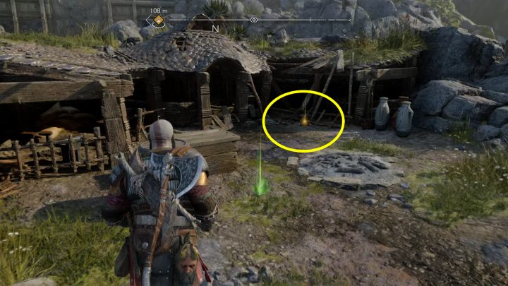 Zwój leży niedaleko miejsca na ognisko, pod zniszczonym dachem - God of War Ragnarok: Kuźnia (The Forge), Svartalfheim - sekrety, znajdźki - God of War Ragnarok - poradnik do gry