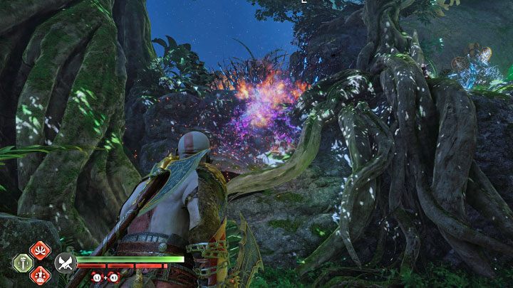 W celu otwarcia skrzyni musicie rzucać toporem w tarcze - God of War Ragnarok: Południowa dzicz (The Southern Wilds), Vanaheim - sekrety, znajdźki - God of War Ragnarok - poradnik do gry