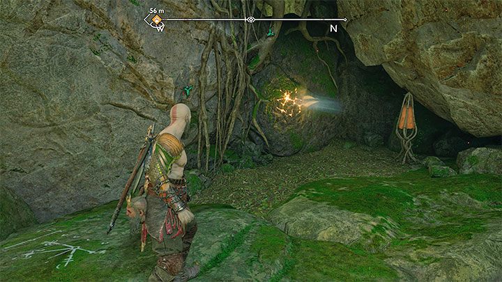 Do sekretu możecie dotrzeć dopiero po zdobyciu włóczni Draupnir dzięki awansowaniu w fabule - God of War Ragnarok: Obóz Frejra (Freyrs Camp), Vanaheim - sekrety, znajdźki - God of War Ragnarok - poradnik do gry