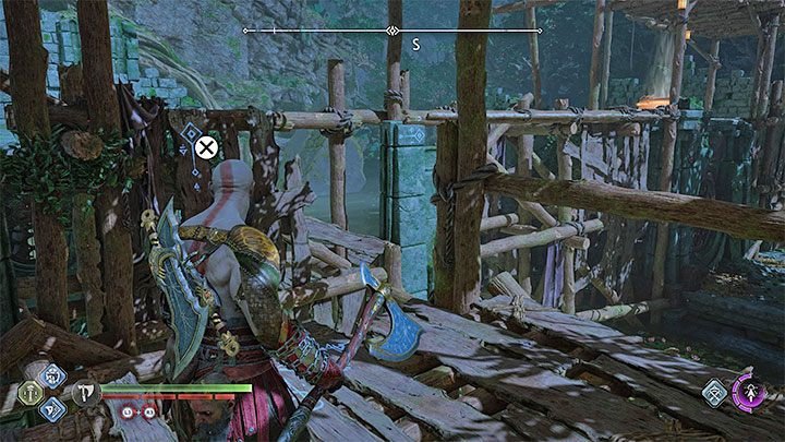 W miejscu z obrazka złapcie się krawędzi - God of War Ragnarok: Obóz Frejra (Freyrs Camp), Vanaheim - sekrety, znajdźki - God of War Ragnarok - poradnik do gry