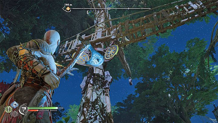 Sekret jest przy ścieżce w zachodniej części wioski (ścieżka po raz pierwszy podróżuje się do legowiska bossa Nidhogg) - God of War Ragnarok: Opuszczona wioska (The Abandoned Village), Vanaheim - sekrety, znajdźki - God of War Ragnarok - poradnik do gry