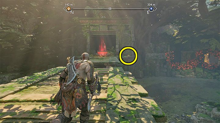 Rozpocznijcie w miejscu, w którym zamknęliście opisaną powyżej szczelinę Yggdrasilu - God of War Ragnarok: Delta rzeczna (River Delta), Vanaheim - sekrety, znajdźki - God of War Ragnarok - poradnik do gry