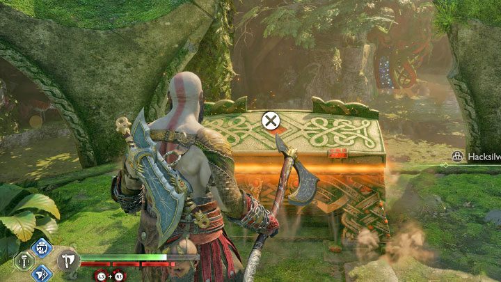 Skrzynia jest w północnej części ruin sąsiadujących z plażą - God of War Ragnarok: Plac Pielgrzyma (Pilgrims Landing), Vanaheim - sekrety, znajdźki - God of War Ragnarok - poradnik do gry